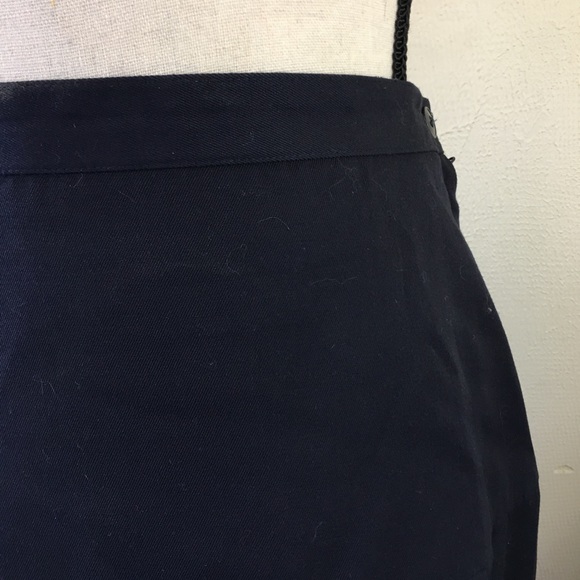 Vintage 90s Kasper Navy Blue Skirt Suit Pleated Double Breasted Collarless 14 - Picture 3 of 8